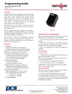 PCS SimpleWorx SWX-SST Sunrise Sunset Timer