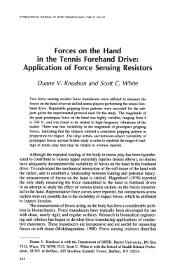Forces on the Hand in the Tennis Forehand Drive