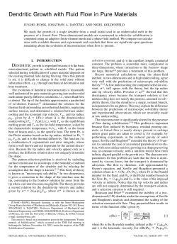 Dendritic Growth with Fluid Flow in Pure Materials