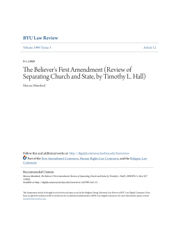 The Believer`s First Amendment (Review of Separating Church and