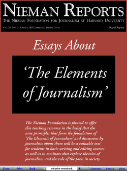 Essays About `The Elements of Journalism,` Nieman Reports