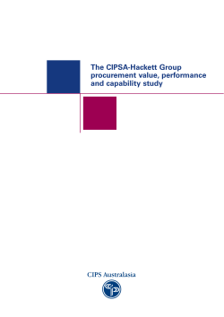 The CIPSA-Hackett Group procurement value, performance and