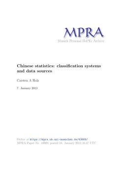 Chinese statistics: classification systems and data sources