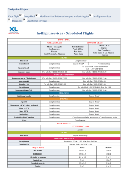 In-flight services - Scheduled Flights
