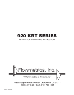 920-KRT8 - Flowmetrics