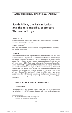 South Africa, the African Union and the responsibility to protect: The