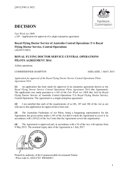 DECISION - Royal Flying Doctor Service