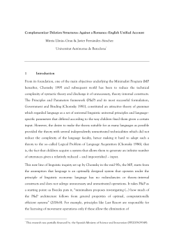 Complementizer Deletion Structures: Against a Romance