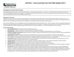 Unit Plan &ndash; Cross-Curricular Four-Year