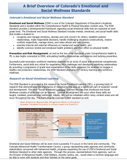A Brief Overview of Colorado`s Emotional and Social Wellness