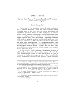 LANE V. FRANKS Supreme Court Rules on First Amendment