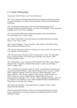 JE Reade: Bibliography - Department of Cross