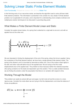 Solving Linear Static Finite Element Models
