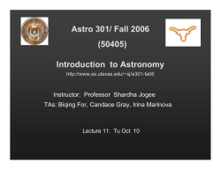 Figures from Lecture 11 - University of Texas Astronomy Home Page