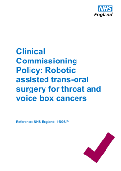 Clinical Commissioning Policy: Robotic assisted