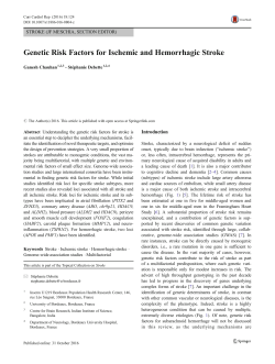 Genetic Risk Factors for Ischemic and Hemorrhagic Stroke