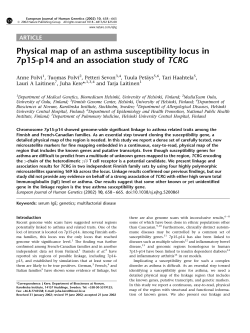 Physical map of an asthma susceptibility locus in 7p15-p14