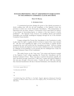 Dueling Provisions: The 21st Amendment`s Subjugation to The