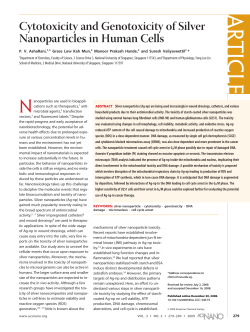 Cytotoxicity and Genotoxicity of Silver Nanoparticles in Human Cells