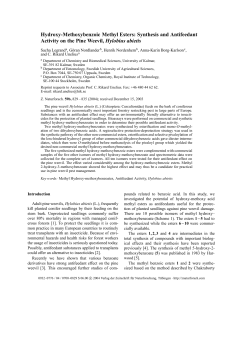 Hydroxy-Methoxybenzoic Methyl Esters: Synthesis and Antifeedant