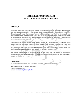 orientation program family home study course