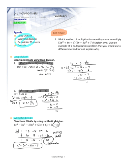 6.3 Polynomials