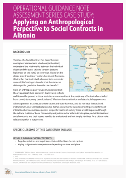 Applying an Anthropological Perspective to Social Contracts in