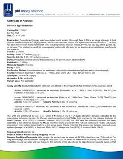 Certificate of Analysis