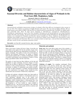 Seasonal Diversity and Habitat characteristics of Algae of Wetlands