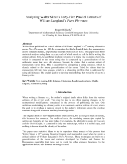 Analyzing Walter Skeat`s Forty-Five Parallel Extracts of William