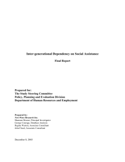 Inter-generational Dependency on Social Assistance