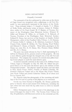 NEWS DEPARTMENT Nisqually Centennial The centennial of the