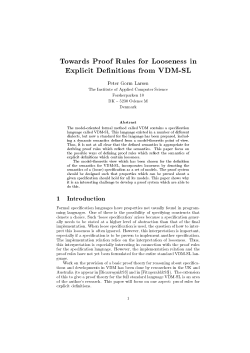 Towards Proof Rules for Looseness in Explicit De
