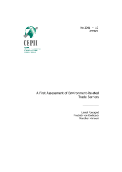 A First Assessment of Environment-Related Trade Barriers