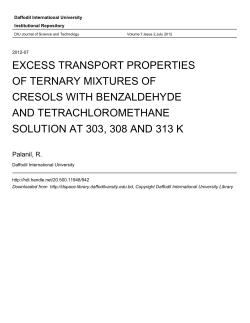 EXCESS TRANSPORT PROPERTIES OF TERNARY MIXTURES OF