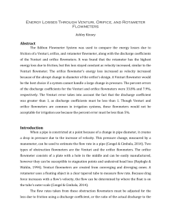 Energy Losses Through Venturi, Orifice, and