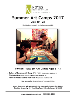 Summer Art Camps 2017