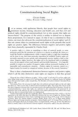 Constitutionalising Social Rights - General Guide To Personal and