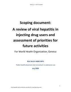Scoping document: A review of viral hepatitis in injecting drug users