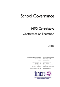 School Governance - INTO Education Conference 2007