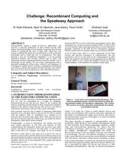 Challenge: Recombinant Computing and the Speakeasy Approach