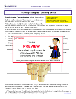 Teaching Strategies - Bundling Sticks Thousands