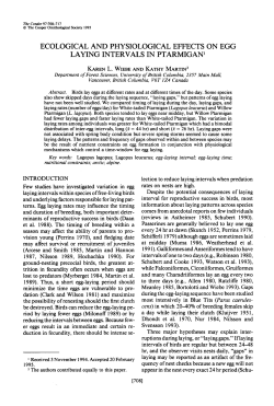 Ecological and Physiological Effects on Egg Laying Intervals in