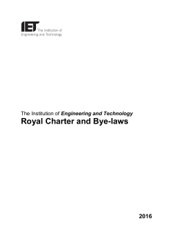 IET Royal Charter and Bye-laws 2016