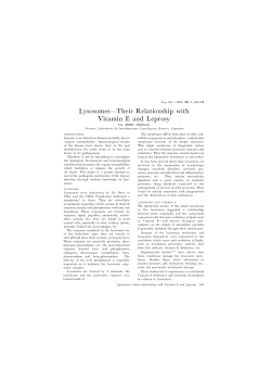 Lysosomes-Their Relationship with Vitamin E and Leprosy