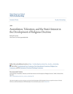 Assimilation, Toleration, and the State`s Interest in the Development