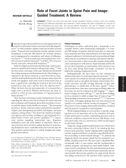 Role of Facet Joints in Spine Pain and Image