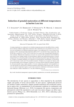 Induction of gonadal maturation at different temperatures in