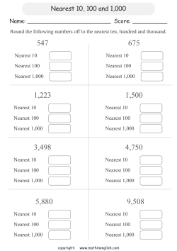 Nearest 10, 100 and 1000