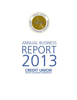 ANNUAL BUSINESS - Credit Union Deposit Guarantee Corporation